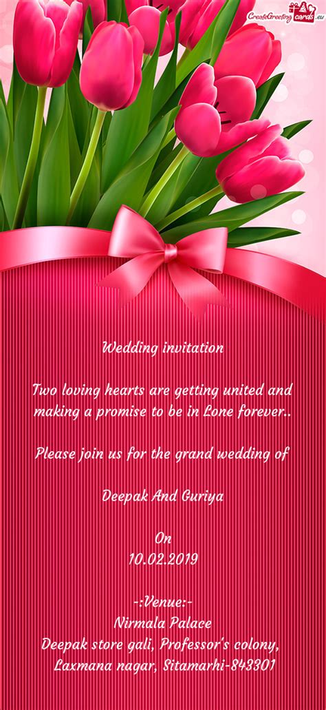 Please join us for the grand wedding of - Free cards