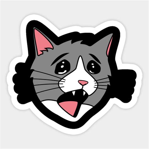 Screaming Cat Meme - Cat - Sticker | TeePublic