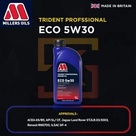 Millers Oils Trident Professional Eco W Engine Oil Bottle Of