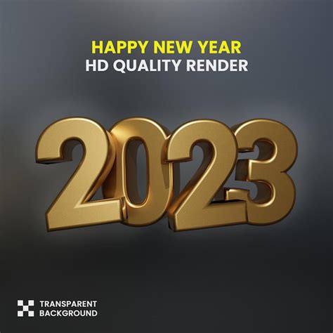 Premium Psd New Year Gold D Isolated On Transparent Background