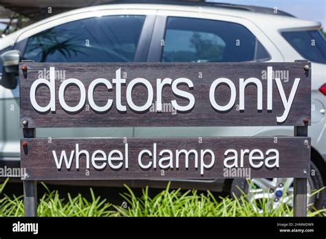 Hospital Parking Word Sign Doctors Only Wheel Clamp Area Warning Close