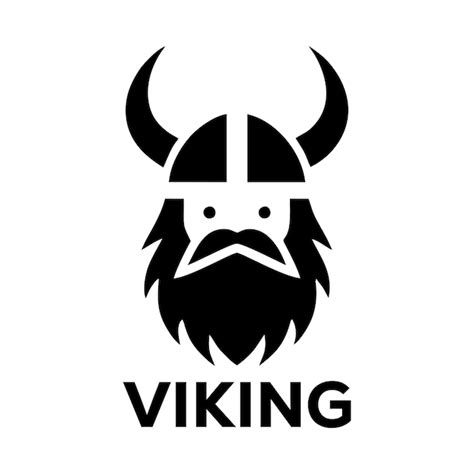 Premium Vector | Simple black and white viking logo