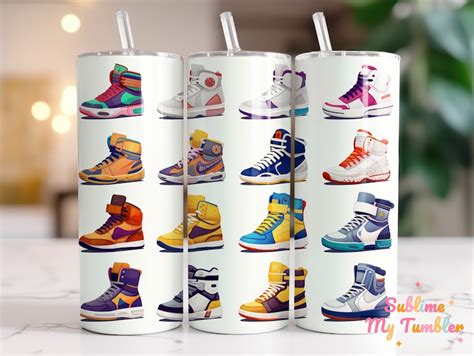 Sneaker Tumbler Wrap Sneakers Art Footwear Png 20oz Skinny Tumbler