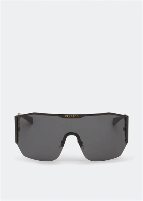 Versace Medusa Halo Shield Sunglasses For Men Black In Ksa Level Shoes