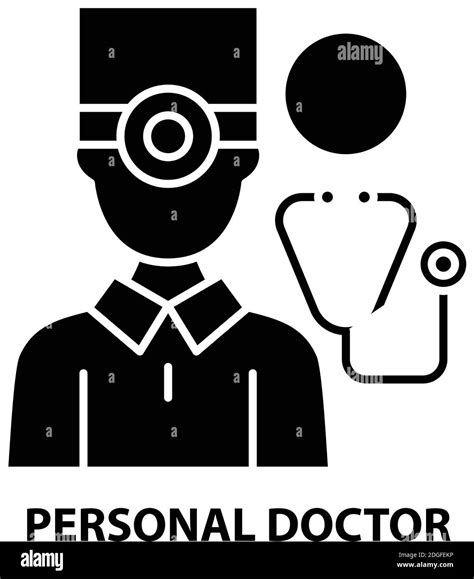 Personal Doctor Icon Black Vector Sign With Editable Strokes Concept Illustration Stock Vector