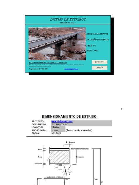 Diseño De Estribo De Puentes Pdf Ingeniería Estructural Transporte