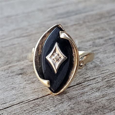 Vintage Onyx Ring - Etsy