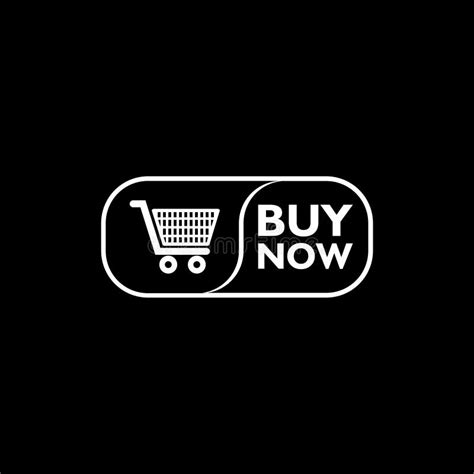 Buy Now Button with a Shopping Cart on Black Background Stock Vector ...