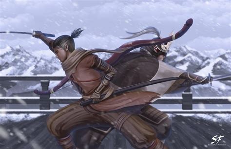 I (tried) painting Sekiro and Genichiro : Sekiro