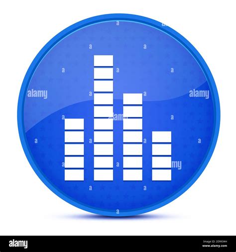 Equalizer Aesthetic Glossy Blue Round Button Abstract Illustration