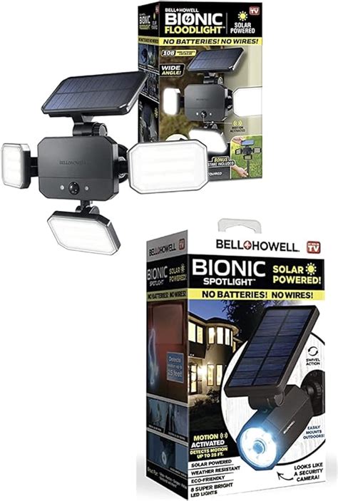 Bell Howell Bionic Spotlight Light And Floodlight Solar Powered Motion