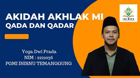 Akidah Akhlak Mi L Qada Dan Qadar L Inisnu Temanggung Youtube