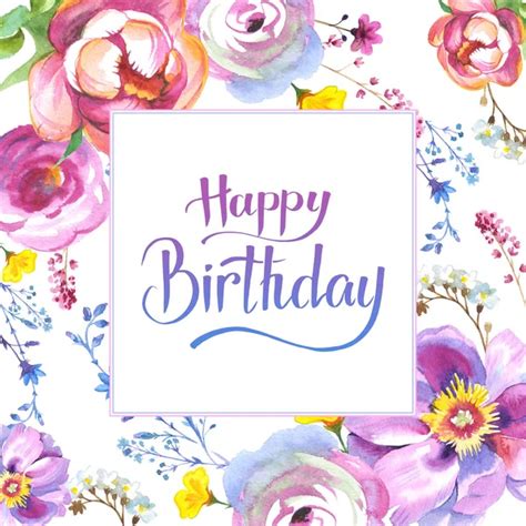 Microsoft Blank Floral Happy Birthday Cards Borders Stock Photos