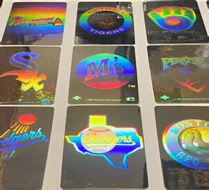 FREE SALE 1991 Upper Baseball Deck 3 D Team Logo Hologram All Team