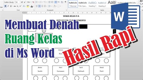 Cara Membuat Denah Tempat Duduk Kelas Di Microsoft Word YouTube