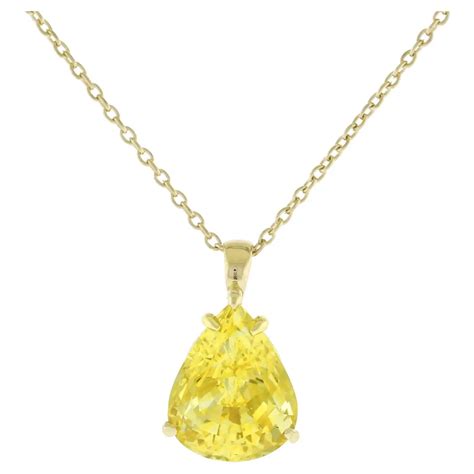 Natural Yellow Sapphire Pendant Necklace Pampillonia Jewelers