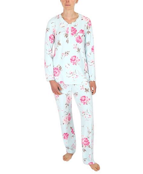 Miss Elaine Printed Knit Pajamas Set Macys