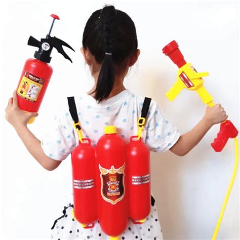 Firefighter Fire Extinguisher Bubble Water Soft Bullet Blaster Backpack