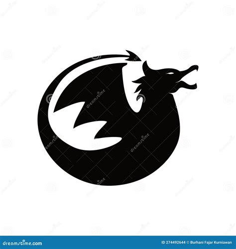 Dragon Head Silhouette Design Stock Vector - Illustration of emblem, legend: 274492644