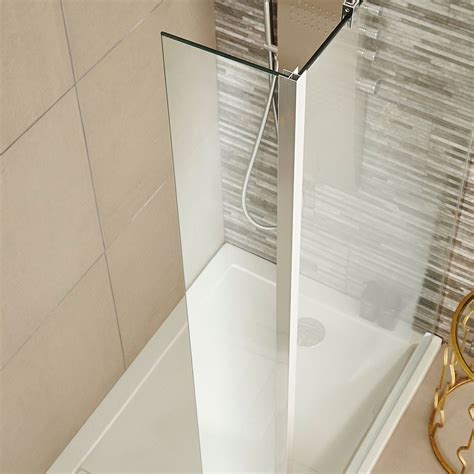 Hudson Reed Wetroom Return Shower Screen With Fixed Chrome Profile