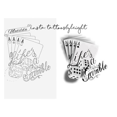 lifes  gamble tattoo stencil original design   lifes