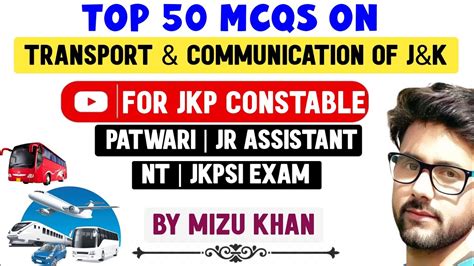 TRANSPORT COMMUNICATION OF J K PYQS JKP CONSTABLE MCQs PATWARI