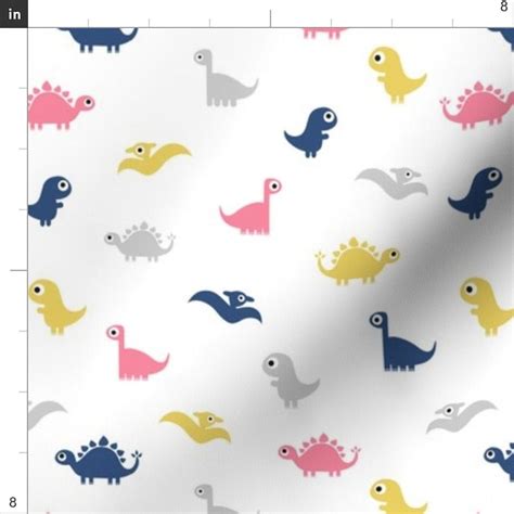 Baby Girl Dinosaur Nursery Fabric Dino Print by - Etsy