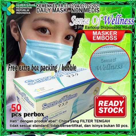 Jual Masker Earloop Disposable 3 Ply Medis Bedah 3Ply Surgical Face