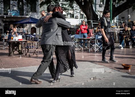 Tango Dancers In Plaza Dorrego In San Telmo Buenos Aires Argentina