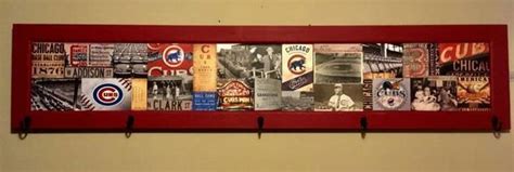 Chicago Cubs hanging wall decor with hat rack garage decor | Etsy # ...