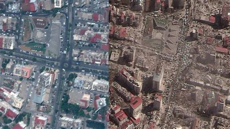 El antes y el después del brutal terremoto las imágenes satelitales