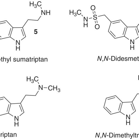 Structures Of Ndesmethyl Sumatriptan N Ndidesmethyl Sumatriptan