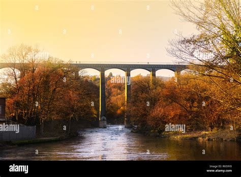 Pontcysyllte Aqueduct with Llangollen Canal in Wales, UK Stock Photo ...