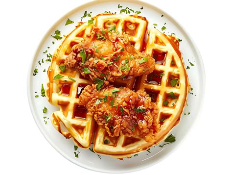 Fried Chicken And Waffles With Syrup Food Photography 47270232 Png