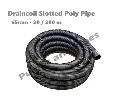 65mm X 20 200m SN8 Draincoil Slotted Flexible Poly Pipe Corrugated