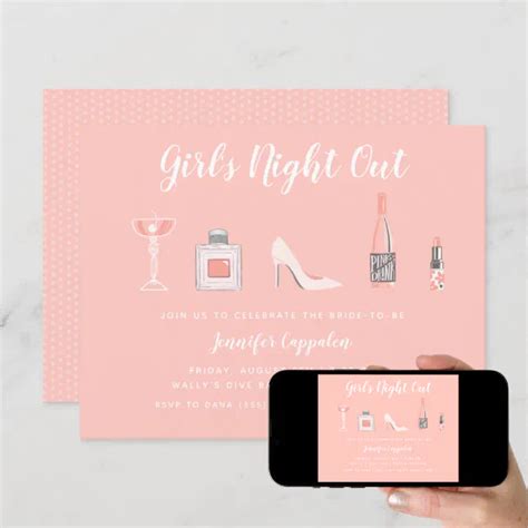 Girls Night Out Bachelorette Party Invitation Zazzle