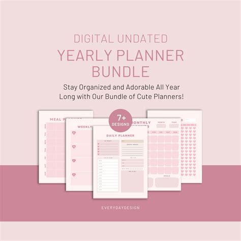 2023 Cute Digital and Printable Planner, Daily Monthly Yearly Planner ...