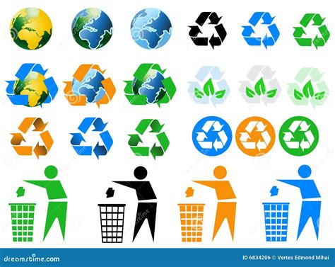 Iconos De Reciclaje Ambientales Imagen de archivo libre de regalías