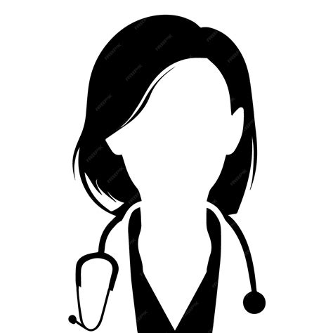 Una Mujer Doctor Icono Vector Silueta Vector Premium