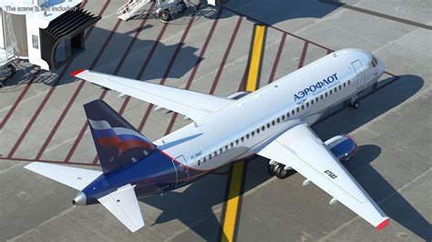 Sukhoi Superjet 100 95lr Aeroflot 3D Model $149 - .3ds .blend .c4d .fbx ...