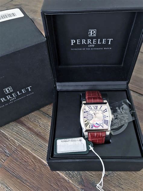 FS Perrelet Barrel Tonneau Power Reserve Automatic Day Date Silver