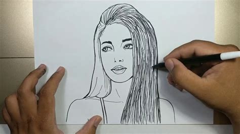 How To Draw Realistic Girls Face And Hair Step By Step Youtube