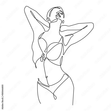 Modern Trendy Line Art Drawing Of Woman Body Female Figure Line Art