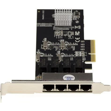 Carte Contrôleur Réseau Pcie 4 Ports Rj45 Lan Gigabit Ethernet 10 100