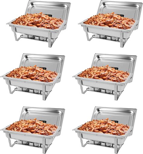 Restlrious 8 Qt Chafing Dish Buffet Set 6 Packs Stainless Steel