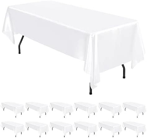 Amazon Pack White Satin Tablecloth X Inch Silky Satin