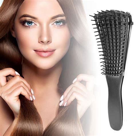 Detangling Brush Hair Detangler Scalp Comb Wetdry Tool Salon Curly Hair L2y9