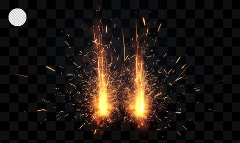 Un Feu D Artifice Orange Avec Des Tincelles Sur Un Fond Transparent