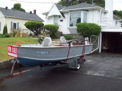 14 Ft Deep V68 Wide Aluminum Sylvan Boat With 25 Hp Mercury Outside