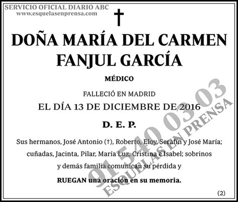 María del Carmen Fanjul García ESQUELAS ABC